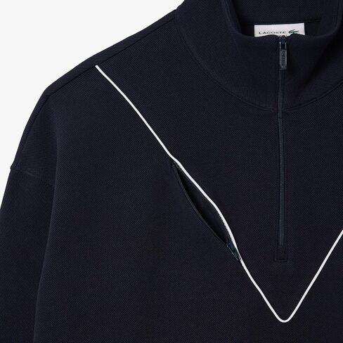 Lacoste Men's Loose Fit High Neck Half Zip Sweatshirt in Saudi Arabia