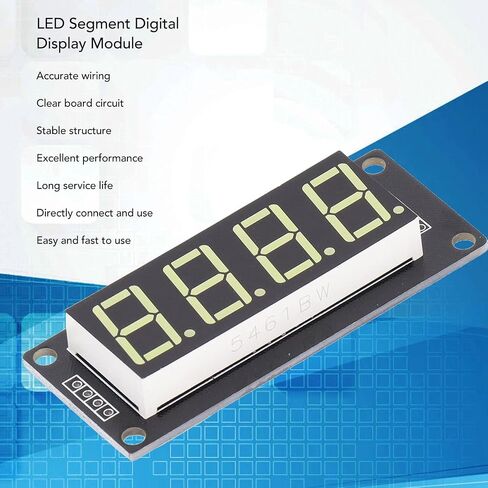 4 قطع Tm1637 وحدات القطاع الرقمي 4 أرقام 7 قطاعات LED شاشة ديجيتال 0.56 بوصة لوحة واضحة محرك رقاقة أنبوب ساعة عرض مناسبة للمنزل (أبيض (MRA172C)) in Kuwait
