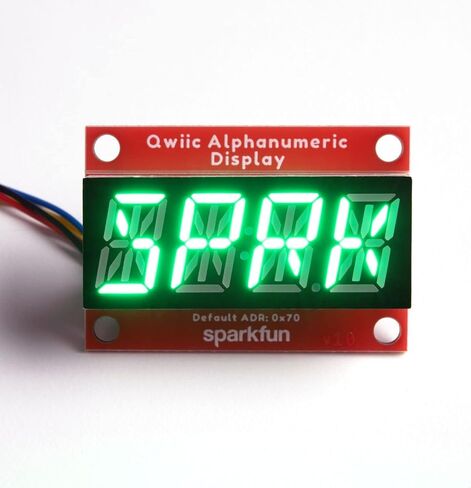 شاشة عرض أبجدية رقمية SparkFun Qwiic - أخضر - شاشة عرض أبجدية رقمية مكونة من 14 قطعة لا تتطلب لحام، 128 نمطًا، الحد الأقصى لأرقام شرائح العرض، 2X نقاط تثبيت على الحائط in Saudi Arabia
