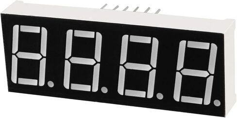 uxcell Common Cathode 12Pin 4 Bit 7 Segment Display 1.98 x 0.75 x 0.31 Inch 0.55" Red LED Display Digital Tube 3pcs in Saudi Arabia