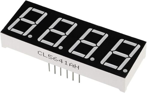 uxcell Common Cathode 12Pin 4 Bit 7 Segment Display 1.98 x 0.75 x 0.31 Inch 0.55" Red LED Display Digital Tube 3pcs in Saudi Arabia
