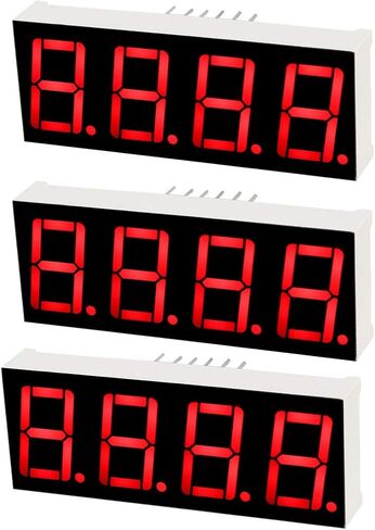 uxcell Common Cathode 12Pin 4 Bit 7 Segment Display 1.98 x 0.75 x 0.31 Inch 0.55" Red LED Display Digital Tube 3pcs in Saudi Arabia