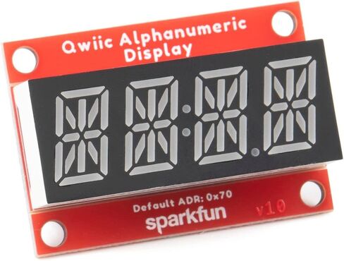 SparkFun Qwiic Alphanumeric Display - Red - 14-Segment Alphanumeric Display No Soldering Required 128 Patterns Maximum Display Segment Numbers 2X Wall mounting Points in Saudi Arabia
