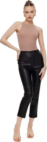 Freehut Sleeveless Bodysuit For Women Double Lined Basic Crew Neck Thong Tops Body Suits in Saudi Arabia