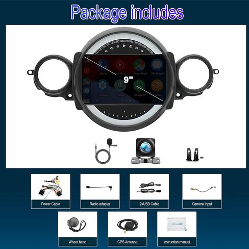 ترقية استريو للسيارة لـ BMW Mini Cooper R56 2007-2014 ، Android 13 Wireless Carplay Stereo شاشة مع Carplay Android Auto ، 9 " in Kuwait