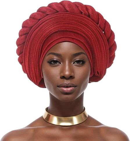 African Women's Headwear Wedding Party Headwear Gele Headties Nigerian Handmade Hats for Women in Saudi Arabia