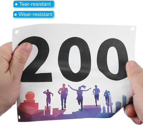 PATIKIL Tearproof Running Bib Numbers 7x4 Inch, 1-300 Waterproof Race Competitor Numbers with Safety Pin for Marathon Sports Game Competition Runner, Multicolor in Saudi Arabia