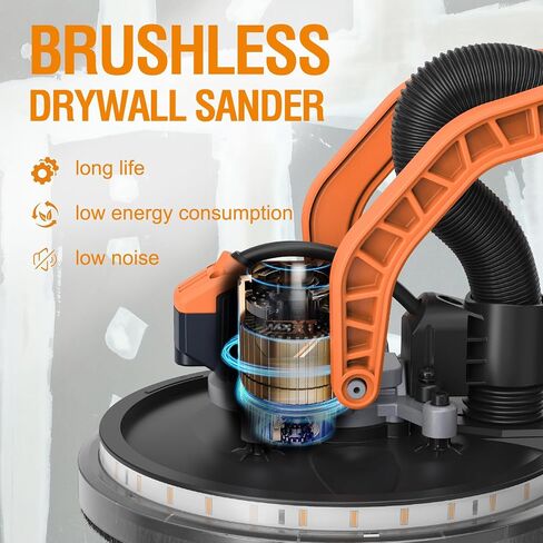 Maxxt Drywall Sander مع مجموعة غبار الفراغ ، 6 سرعة متغيرة قابلة للطي صنفرة جدار كهربائي ، أداة إزالة السقف من الفشار ، أداة Sander Power 1900 دورة في الدقيقة ، ضوء LED ، أقراص الصنفرة 18 مساءً in Kuwait