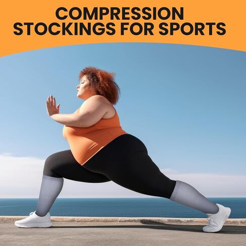 8 أزواج بالإضافة إلى الجوارب ضغط الحجم للنساء الرجال عجل عجل كبير حجم الجوارب الدعم للركبة للدورة الدموية in Kuwait