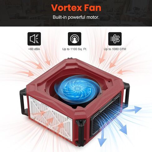 نظام ترشيح الهواء Abestorm مع مؤين مدمج ، جامع الغبار المتاجر مع Fortex Fan القوي 1080 CFM ، مناسب لمتجر الأعمال الخشبية ، المرآب ، ورش العمل ، حتى 1100 متر مربع. قدم. in Kuwait