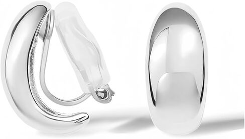 FAN&LOUIS Gold Clip On Earrings,14K Gold Plated Chunky Gold Small Huggie Hoops Clip-On Earrings for Women Trendy Non-Pierced Ears Lightweight Teen 2025 in Kuwait