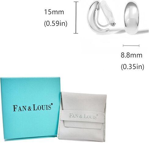 FAN&LOUIS Gold Clip On Earrings,14K Gold Plated Chunky Gold Small Huggie Hoops Clip-On Earrings for Women Trendy Non-Pierced Ears Lightweight Teen 2025 in Kuwait