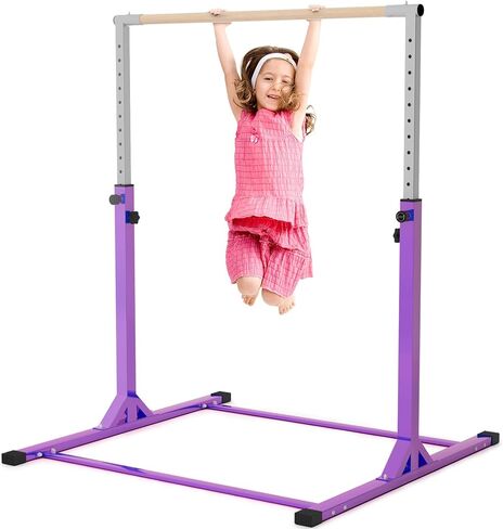 Gymnastics Bar, 3’ to 5’ Adjustable Height Gymnastic Horizontal Kip Bar for Kids Age 3-15 Home Gym Indoor Equipment in Saudi Arabia