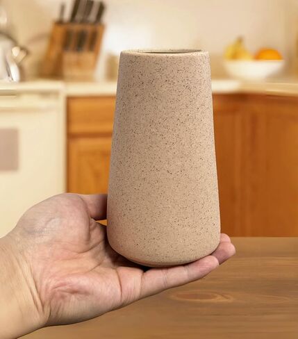 مزهرية بسيطة للنباتات الزهور ، مزهريات غير لامعة لفيلم الجدول الحديثة ديكور ديكور زفاف بوهو ، 6 "ح ، مزهرية خزفية أنيقة لبامباس العشب الناعم باقة لافندر زهور (أبيض ، 1) in Kuwait