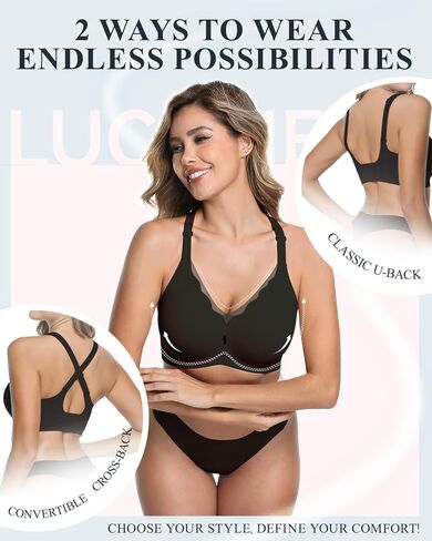 LUCKMEEY Bras for Women No Underwire Wireless Mesh Seamless T-Shirt Bra Full Coverage Push up Comfortable Everyday Bra in Kuwait