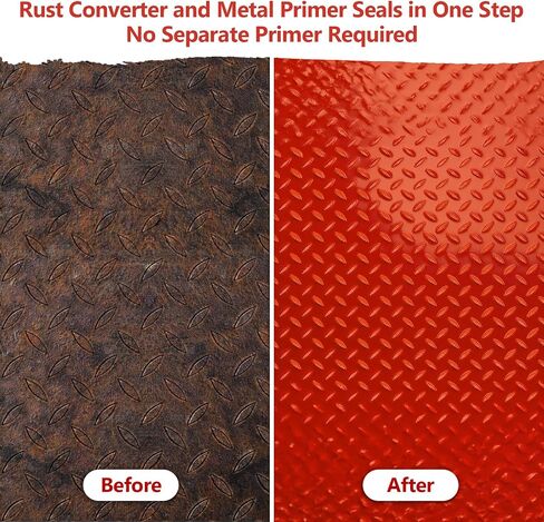 2-in-1 Rust Converter & Metal Primer, 141 Fl Oz Black Rust Inhibitor Paint for Metal, Automotive Rust Reformer, Industrial Grade Water Based, Heat Resistance & UV Resistant in Kuwait