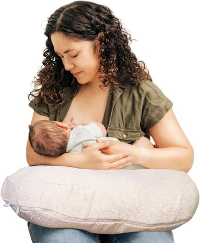 Boppy Nursing Pillow with Luxe Fabric Cover, Moss Quilted, More Supportive Pillow for Breastfeeding & Bottle Feeding, Firmer, Higher, Larger Area Than Original Nursing Pillow w/Premium Fabric Cover in Kuwait