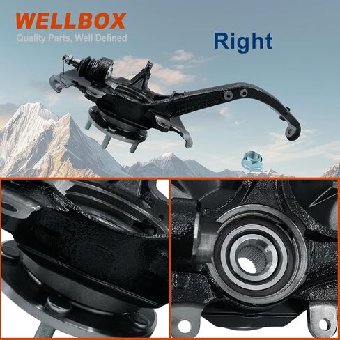 Steering Knuckles and Wheel Bearing Hub Assembly for 2008-2012 Honda Accord, for 2009-2013 Acura TSX, Front Left Drive Side -OE# 698-447, 44600TA0A00 in Saudi Arabia