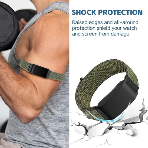 Laband Hook and Loop Nylon Compatible with Whoop Bicep Band 5.0 Peak/5.0 One/4.0/3.0, 22mm Quick Release Ankle/Arm Band with Screen Protector Case Cover, Adjustable Sport Replacement for Women Men in Kuwait