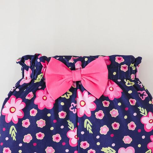 YALLET 3Pcs Toddler Girl Clothes Solid Color Long Sleeves Ruffle Top+Floral Pants+Headband 1-6 Years Fall/Winter Outfits Set in Kuwait