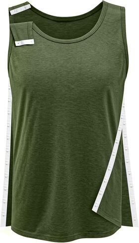 Shoulder & Side Full Snap-Access Tank Tops，Post Surgery Shirts Shoulder Arm Broken Breast Recovery Tank Tops - Unisex Sizing in Kuwait