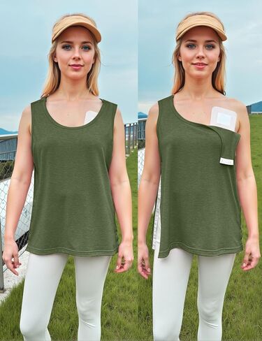 Shoulder & Side Full Snap-Access Tank Tops，Post Surgery Shirts Shoulder Arm Broken Breast Recovery Tank Tops - Unisex Sizing in Kuwait