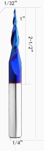 STQ336 Ballnose Upcut CNC الموجه الحلزوني بت 1/4 "شانك 2D و 3D نحت 3.6 2.4 0.1 درجة مدبب مطحنة 1/4 قطع ديا 1/8 DIA 1/16 قطع ضياء in Kuwait