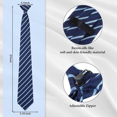 Janmercy 6 Pcs Clip on Tie for Men Clip on Easy Necktie Striped Solid Plaid Dots Mixed Lot Tie for Office School, 20 Inch (Retro Style) in Saudi Arabia
