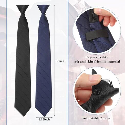 Janmercy 6 Pcs Clip on Tie for Men Clip on Easy Necktie Striped Solid Plaid Dots Mixed Lot Tie for Office School, 20 Inch (Retro Style) in Saudi Arabia