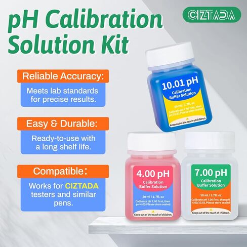56.2 mS/cm Calibration Solution Kit, 4-Pack 35.0ppt Conductivity Standard Calibration Solution 50 ml for Aquarium Salinity Tester, Pool Salt Tester, Hydroponics EC PPM Meter in Kuwait