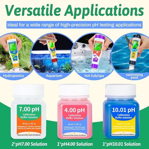 56.2 mS/cm Calibration Solution Kit, 4-Pack 35.0ppt Conductivity Standard Calibration Solution 50 ml for Aquarium Salinity Tester, Pool Salt Tester, Hydroponics EC PPM Meter in Kuwait