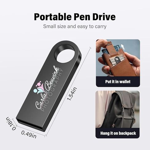 محرك أقراص فلاش USB المعدني المخصص ، محركات الإبهام المصغرة 4 جيجابايت ، محفوظة شعارك للمكتب/المدرسة/الشركة الإعلانات/التصوير الفوتوغرافي - تخصيص النص والشعار الحصري in Kuwait