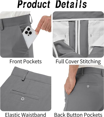 Men's Classic Fit Flex Expandable Waist Flat Front Dress Pants in Saudi Arabia