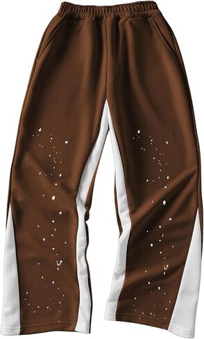 Boy's Y2K Wide Leg Baggy Pants Vintage Trendy Sweat Pants Elastic Waist Street Sweatpants with Pockets in Saudi Arabia