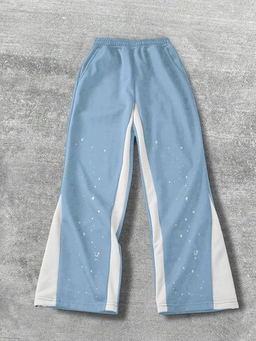 صبي y2k الساق الواسعة الساق الساقية خمر سراويل العرق العصرية العرق مرنة الخصر شارع الشارع مع جيوب in Kuwait