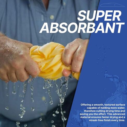 The Absorber XL Synthetic Premium Drying Chamois Cloth for Car: Super Absorbent, Scratch-Free and Washable | 29-Inch x 18-Inch, Blue| Discontinued| Replacement PN: 34944 in Saudi Arabia