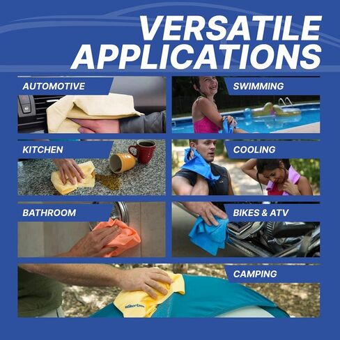 The Absorber XL Synthetic Premium Drying Chamois Cloth for Car: Super Absorbent, Scratch-Free and Washable | 29-Inch x 18-Inch, Blue| Discontinued| Replacement PN: 34944 in Saudi Arabia