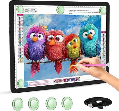 A3 LED Light Pad for Diamond Painting, iVAOOZE 8000+ Lux Adjustable Brightness Tracing Light Box with Stand & UL Adapter, Ultra-Thin Light Board for Weeding Vinyl, Drawing, Animation, Sketching… in Saudi Arabia