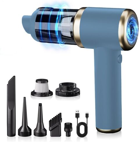 Electric Compressed Air Duster, Powerful 4-in-1 Cordless Air Duster, Mini Air Blower with 4000mAh, Portable Rechargeable Wireless Vacuum Cleaner for Car, Computer, Keyboard in Saudi Arabia