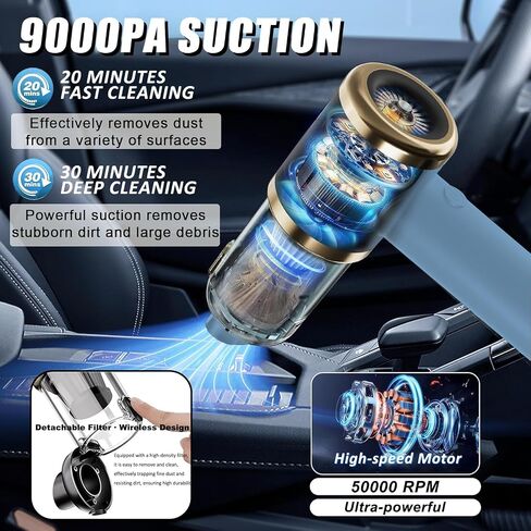 Electric Compressed Air Duster, Powerful 4-in-1 Cordless Air Duster, Mini Air Blower with 4000mAh, Portable Rechargeable Wireless Vacuum Cleaner for Car, Computer, Keyboard in Saudi Arabia