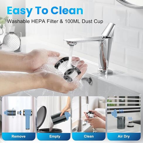 Electric Compressed Air Duster, Powerful 4-in-1 Cordless Air Duster, Mini Air Blower with 4000mAh, Portable Rechargeable Wireless Vacuum Cleaner for Car, Computer, Keyboard in Saudi Arabia