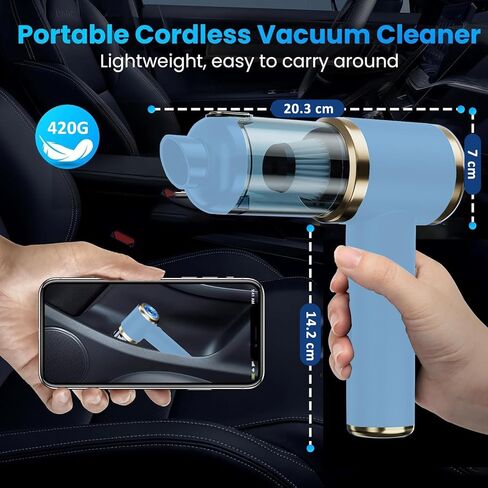 Electric Compressed Air Duster, Powerful 4-in-1 Cordless Air Duster, Mini Air Blower with 4000mAh, Portable Rechargeable Wireless Vacuum Cleaner for Car, Computer, Keyboard in Saudi Arabia
