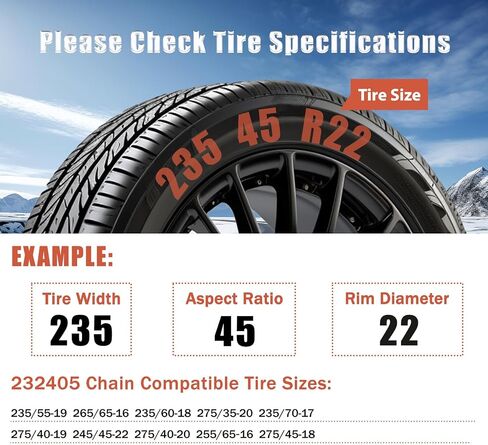 232405 سلاسل إطارات ثلجية قابلة للتعديل للشاحنة الخفيفة ، سيارات الدفع الرباعي ، السيارات ، بيك آب ، 2 حزمة سلاسل ثلجية مضادة للانزلاق لسيارات بيك آب سلاسل الإطارات الشتوية 235 50R20 235 55R19 235 60R18 235 80R16 سلاسل الثلج للسيارة in Saudi Arabia