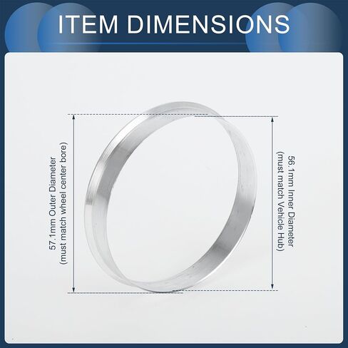 Hub Centric Rings, 57.1mm ID to 63.1mm OD Vehicle Wheel Hubrings Aluminum Alloy, 4 Pcs in Saudi Arabia