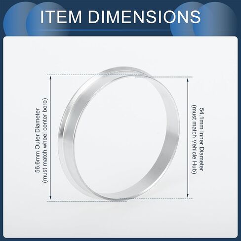 Hub Centric Rings, 57.1mm ID to 63.1mm OD Vehicle Wheel Hubrings Aluminum Alloy, 4 Pcs in Saudi Arabia