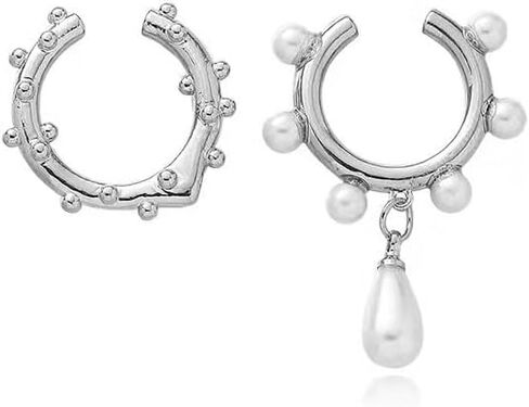 Dainty Ear Cuffs Earrings Non Pierced Sparkling Rhinestones Cartilage Climber Ear Wrap Earrings Clip on Earrings Minimalist Cuff Fake Earrings Trendy Jewelry for Women in Kuwait