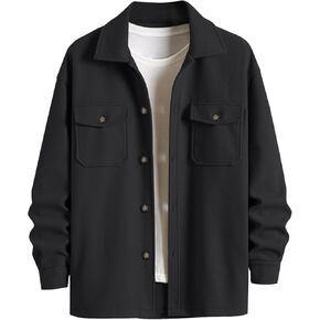 ZAFUL Men's Color Block Single Breasted Corduroy Coat Turn Down Collar Long Sleeve Jacket (4-Light Coffee, S) in Saudi Arabia