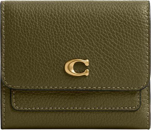 Coach Women's Mila Small Flap Wallet in Signature Canvas Accessory-Travel, B4/Tan Caramel, One Size in Saudi Arabia