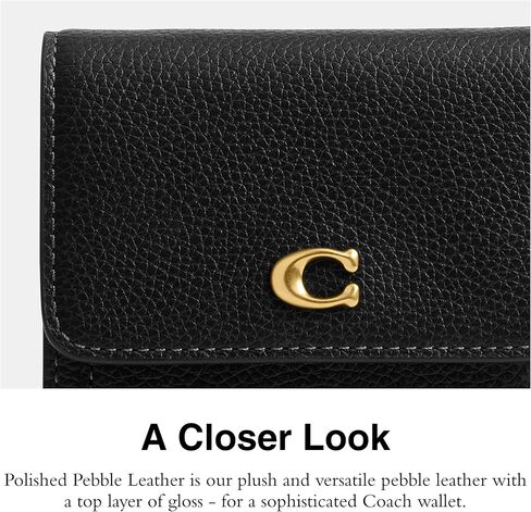 Coach Women's Mila Small Flap Wallet in Signature Canvas Accessory-Travel, B4/Tan Caramel, One Size in Saudi Arabia
