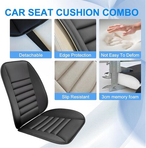 Car Seat Cushion Pad with 1.2inch Comfort Seat Protector for Car Driver Seat Office Chair Home Use Memory Foam Seat Cushion with Non Slip Bottom in Saudi Arabia